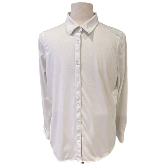 L.L.Bean White Long-Sleeve Button-Up Shirt XL Regular Shrink-Free 100% Cotton Me - Picture 1 of 8